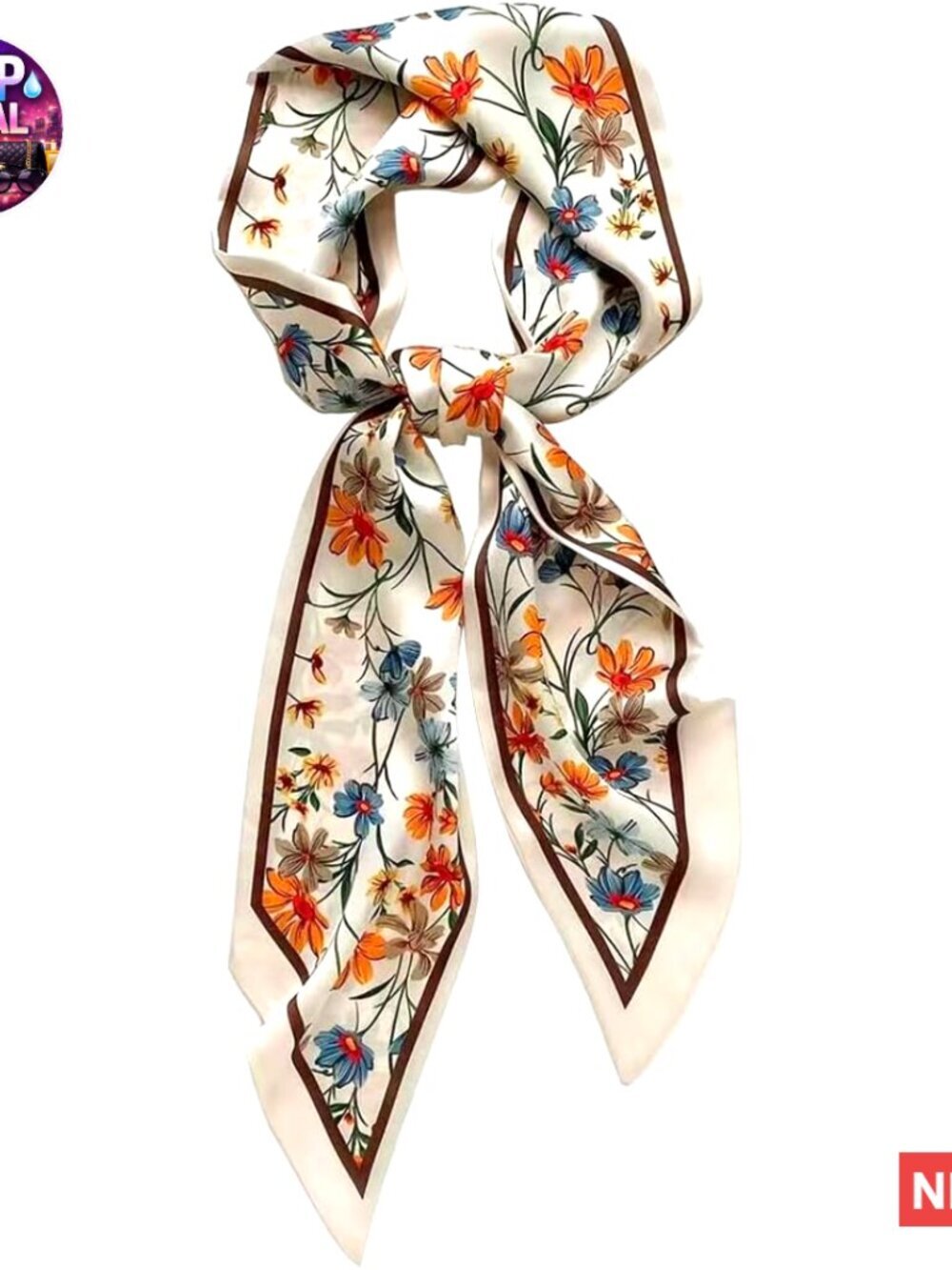 Silk Feeling Satin Hair Scarf Long Square Fashion Scarf